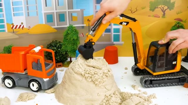 Ремонт машин: экскаватор разрушил башню? Развивающие видео про машинки для мальчиков смотреть онлайн