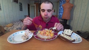 МУКБАНГ/АСМР КАРТОШКА с САЛОМ/ СОУС/ БУТЕРБРОДЫ - ХЛЕБ, МАСЛО, СЫР/ УЖИН/ EATING/ASMR/Mukbang #363