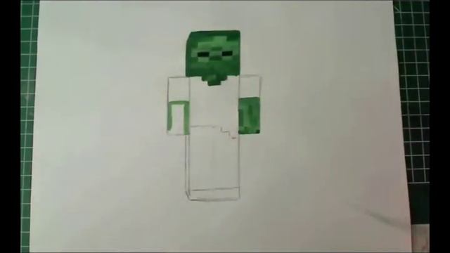 How to Draw/Paint Zombie - Minecraft смотреть онлайн