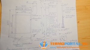 Чертеж, пояснения и работа печи на отработанном масле своими руками