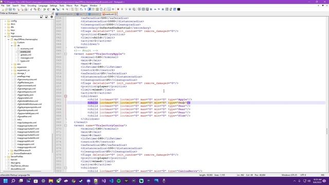 DayZ XML | Events.xml | How to add more fruit to your server!