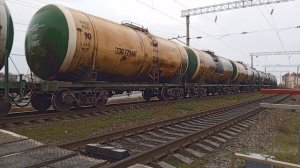 2ТЭ116У-0170 с наливным поездом отправляется с Астрахани-2 / Перегон Астрахань-2-Астрахань-1