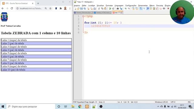 Tabela Zebrada em PHP e HTML - Eletiva - Profº Neiton Carvalho смотреть онлайн