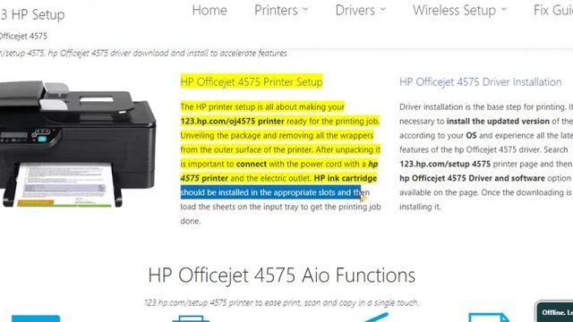 HP Officejet 4575 printer setup | Unbox HP Officejet 4575 printer | Wi-Fi setup