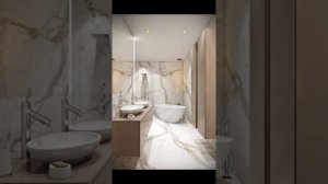 Дизайн ванной комнаты в стиле светлый мрамор для своего дома, квартиры