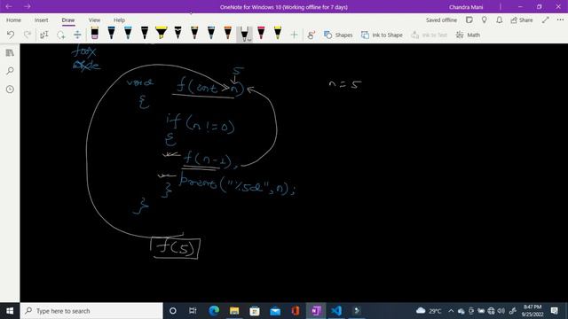 Step- 46: Recursive function in C | EzyCode
