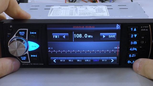 Большой обзор 1 din магнитолы с экраном AVS080W с 2-я видеовходами и bluetooth