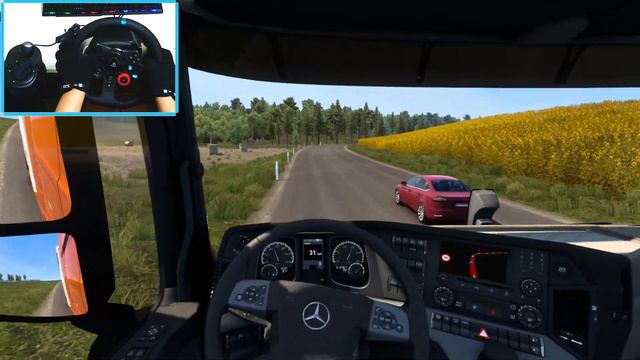 Mercedes Actros GigaSpace 510hp - Euro Truck Simulator 2 | Ultra Settings | Logitech g29 gameplay смотреть онлайн