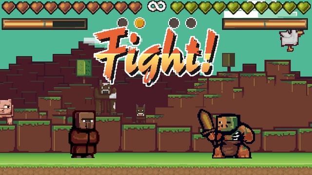 Крипер против зомби! Майнкрафт Файтинг! Minecraft 2D Games \ CraftFighter смотреть онлайн