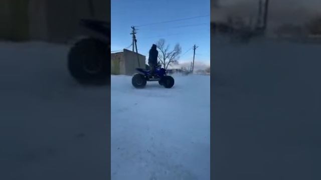 Yamaha YFZ450 квадроцикл зимой кайф смотреть онлайн