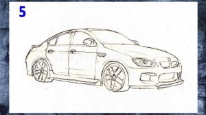 How to draw a BMW M6 Car step by step