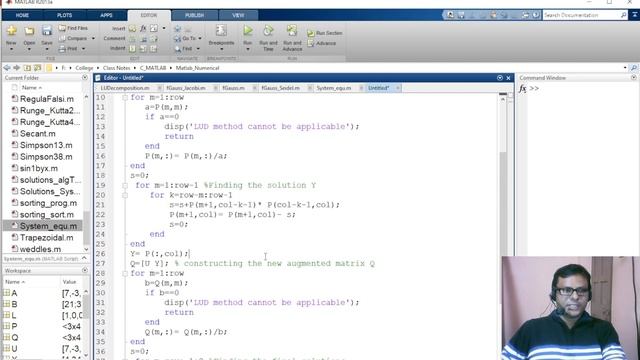 MATLAB functions for Numerical Solution of System of linear equations||Gauss Jacobi LUD|| Lecture 4
