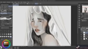 Рисунок девушки в Clip Paint Studio