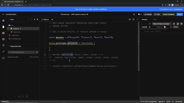 JavaScript Interview Questions | Write Make forEach Polyfill | JavaScript Coding Questions