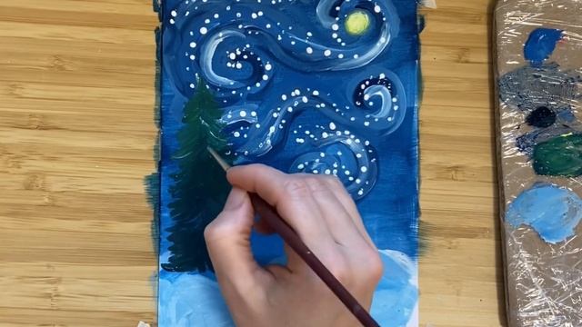 Как нарисовать зиму |Рисуем поэтапно гуашью • Christmas forest|Step by step ? смотреть онлайн