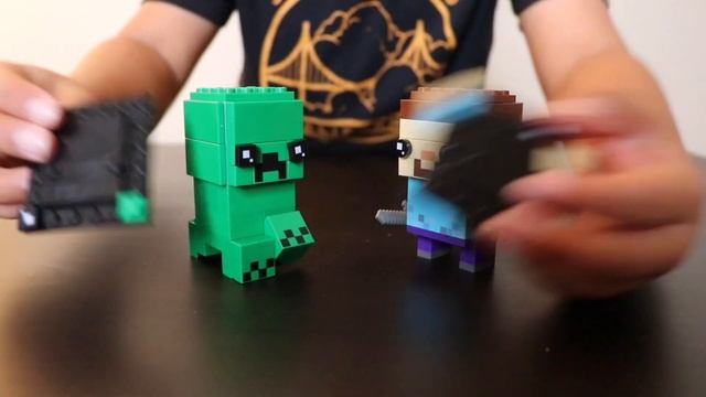 Lego Minecraft BrickHeadz Steve and Creeper review (feat. Lego Minecraft minifigures, Funko Pop) смотреть онлайн