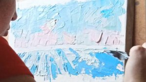 Картина мастихином за 30 минут. Сосновый лес зимой. Мазковая живопись акрилом. Процесс создания