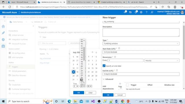 11. Tumbling Window Triggers in ADF