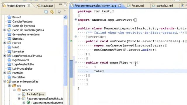 pasar entre activities android java eclipse смотреть онлайн