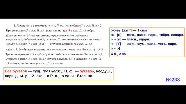 ГДЗ РУССКИЙ ЯЗЫК УПРАЖНЕНИЕ.238 КЛАСС 4 КАНАКИНА ЧАСТЬ 1 смотреть онлайн