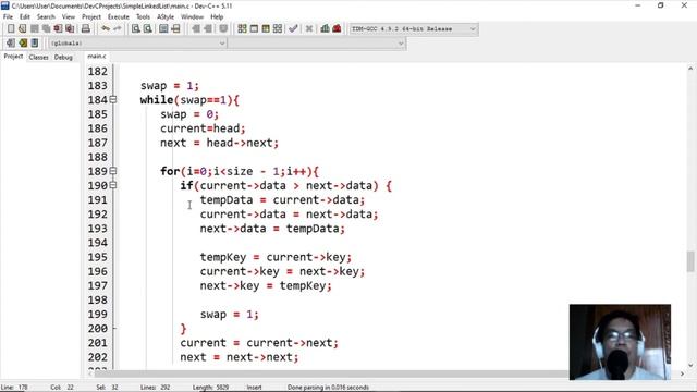 SIMPLE LINKED LIST - SORT AND REVERSE Functions C source code Explained - By Sir EUDZ