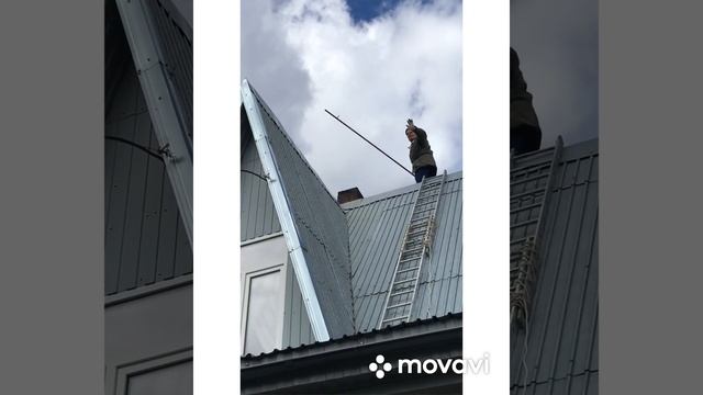 Чистка трубы печки из кирпича СНТ Лужок