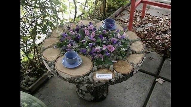 Креативная мебель для дачи, мебель из пеньков