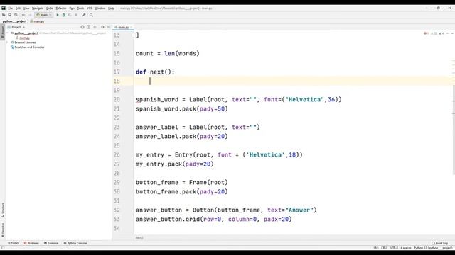 Make Language Flashcards App - Python Tkinter GUI