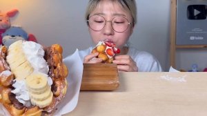 과일 홍콩와플? 누텔라 바나나 홍콩와플 디저트 먹방 Dessert Mukbang | Hong Kong waffle | 香港ワッフル