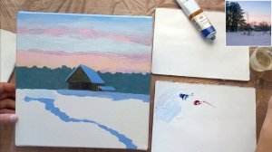 Зимний пейзаж масляными красками | Мастер-класс по живописи