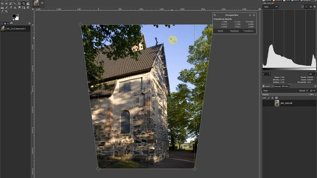 Creating perspective in GIMP 2.10