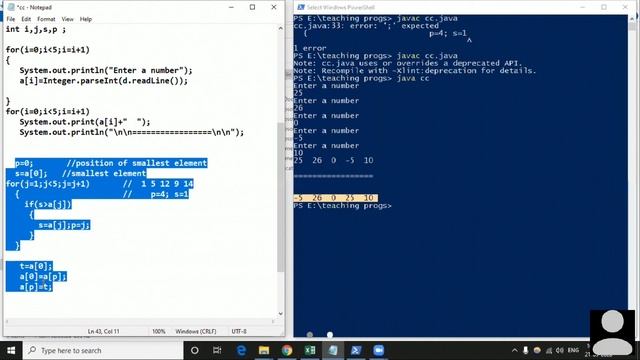 Java Class-10 Selection Sort Technique смотреть онлайн
