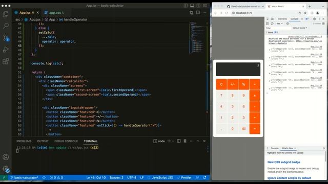 Build a Basic Calculator from scratch, no library. React JS Beginner Project