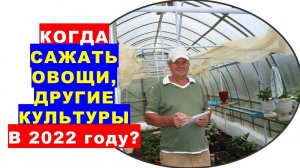 Когда сажать овощи, зерновые культуры в 2022 году?