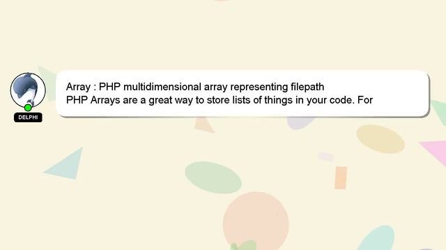 Array : PHP multidimensional array representing filepath