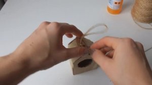Елочная игрушка скворечник из шпагата мастер класс/новогодний декор своими руками