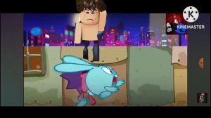 Крош и ёжик убегает от глупого парня и кота дремота