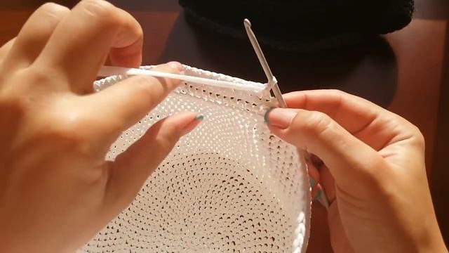 Ровное полотно поворотными рядами крючком - столбики без накида
