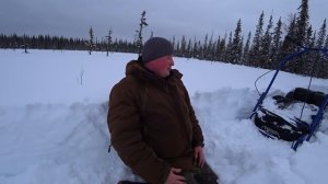 Попытка добраться до избы. Мотособака по глубокому снегу. Уехал на рыбалку за хариусом))