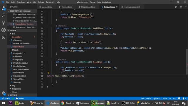 23 - EF: Eliminar Producto NetCore MVC