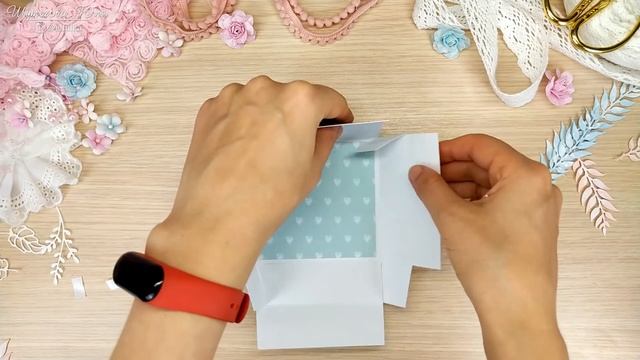 Коробочка-открытка с сюрпризом / Скрапбукинг/ scrapbooking Explosion Box Card with flowers tutorial
