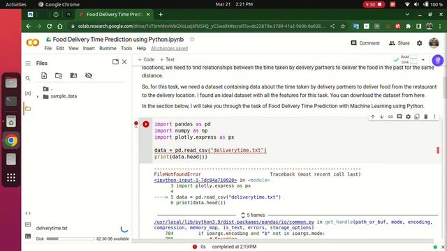 Food Delivery Time Prediction using Python смотреть онлайн