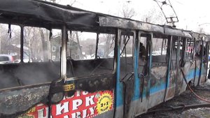 Трамвай сгорел в Хабаровске