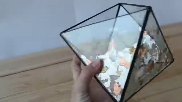 Геометрическую вазу из стекла или подсвечник форма Октаэдр (декор) смотреть онлайн