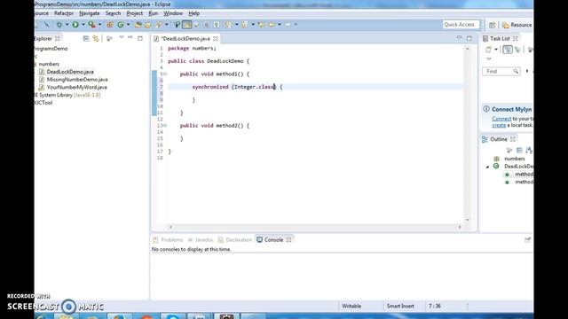 Write a java program for creating deadlock in  java?