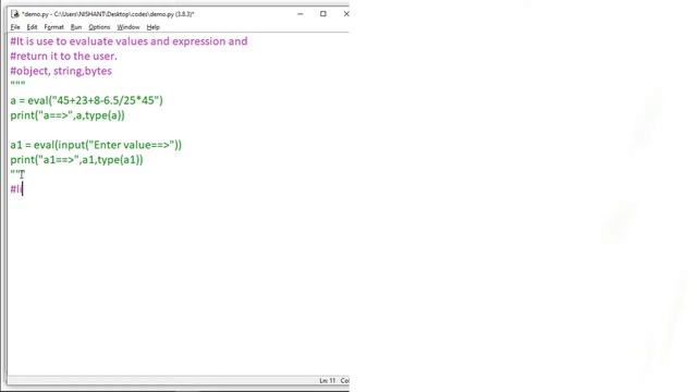 Basic Python Lecture 29 - Eval function in Python|min ,max ,sort and sorted| utility Method in hind