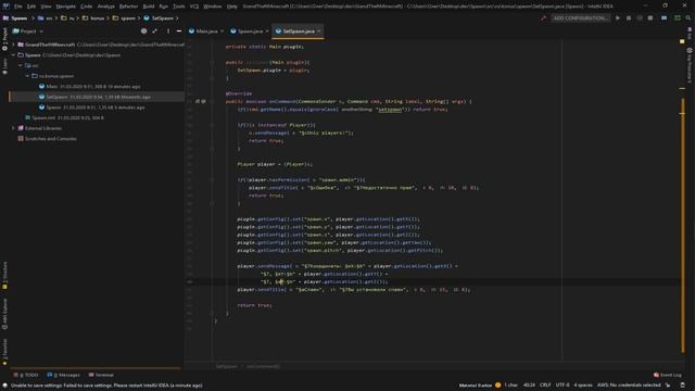 ? | 1# [Bukkit/Spigot] Написание Плагинов для Майнкрафт (Spawn, SetSpawn) + Config смотреть онлайн