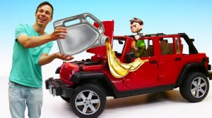 Видео игры машинки – Бен 10 ремонтирует Джип в мастерской Фёдора! – Игры для мальчиков с Бен Тен