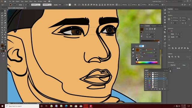 Cartoon Vector Portrait on Adobe illustrator, vector art, sketch, animated