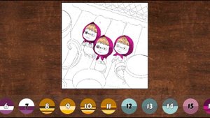 Маша и медведь разукрась машу